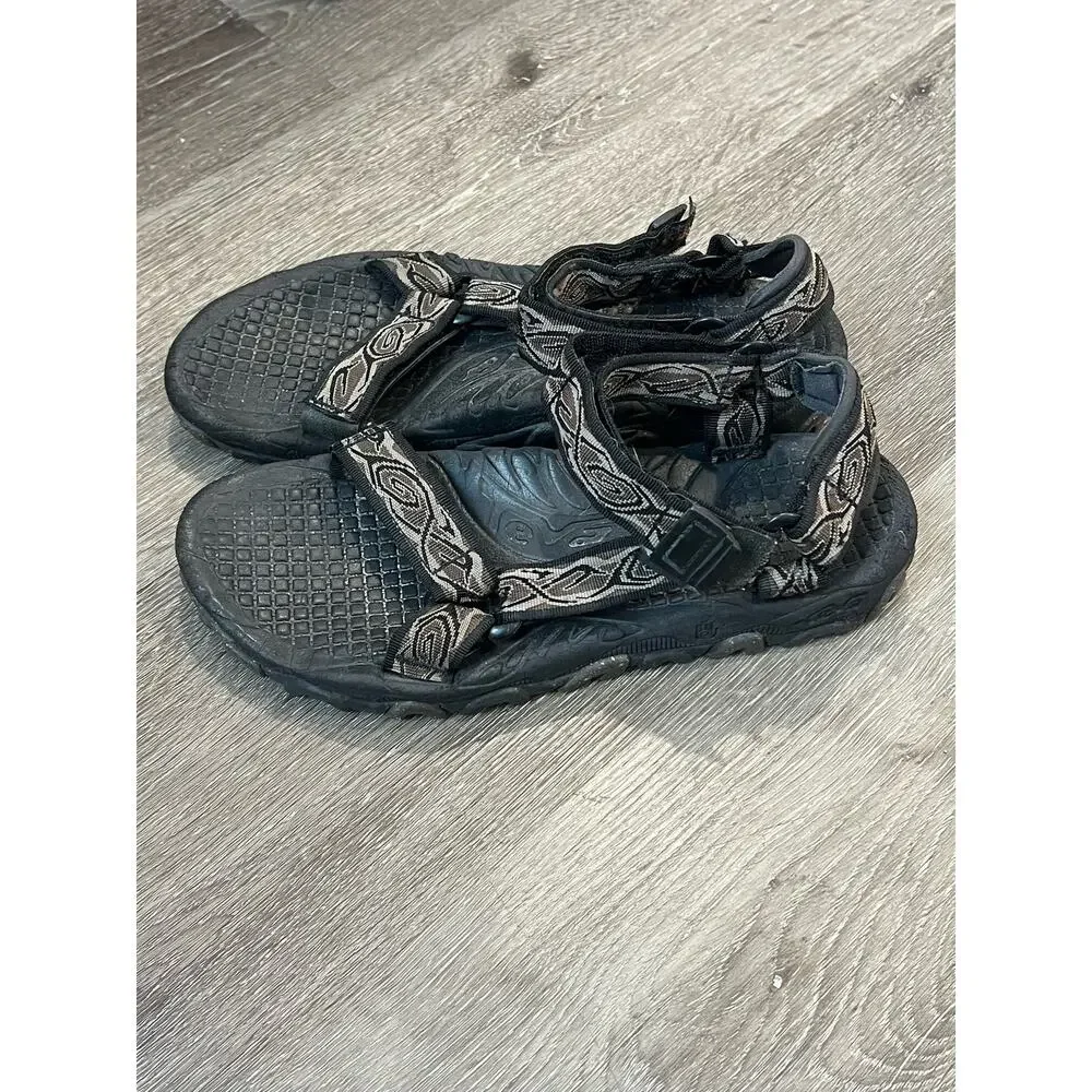 Teva Mens Valkyrie Sandals Black Gray Swirl Web Straps Adjustable 9M